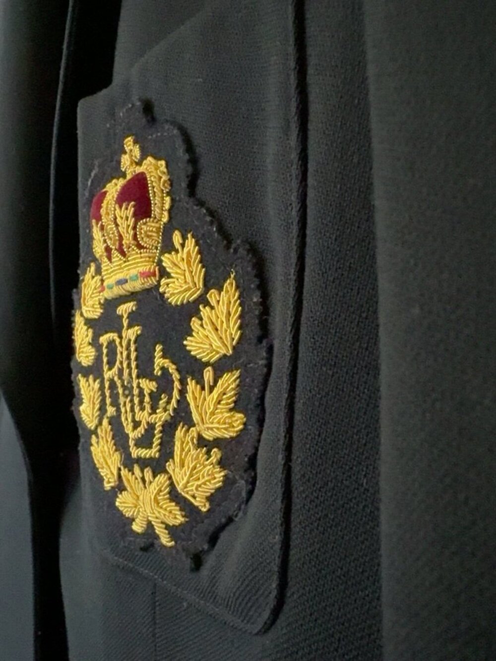 Vintage Lauren Ralph Lauren Crown Crest Wool Navy Blazer Women’s 10 Made in USA - Picture 5 of 11